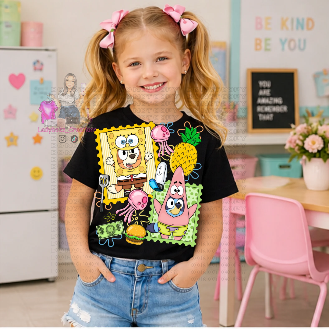 Yellow Sponge/Tshirt or print only/kids