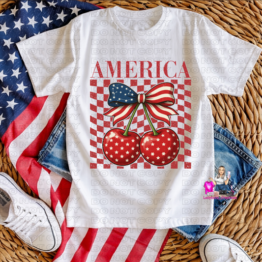 4th of July/American Cherry/Tshirt or print only/