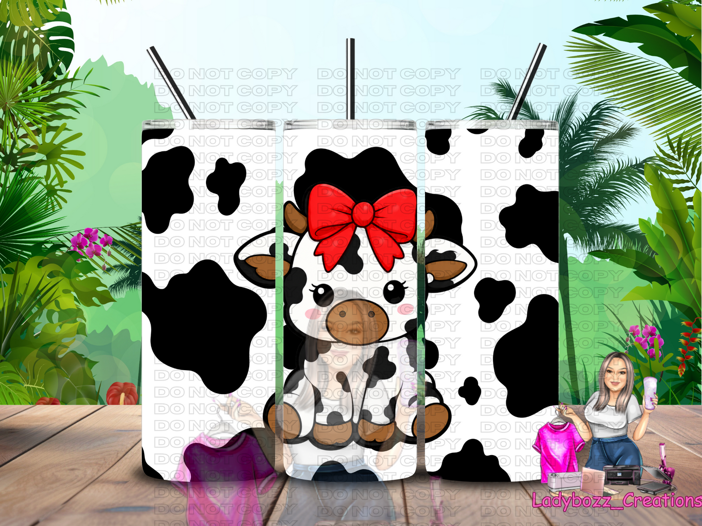Highland Cow Tumbler with Matching 3d Straw Topper/Print Only or bundle