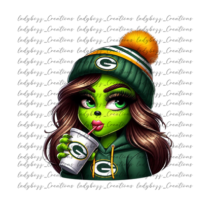 Green girl Football /Every Team Available/PRINT ONLY