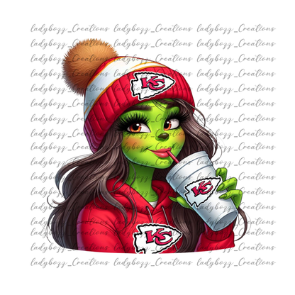 Green girl Football /Every Team Available/PRINT ONLY