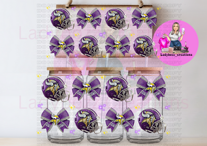 Football Team Faux Glitter Libbey WRAP ONLY