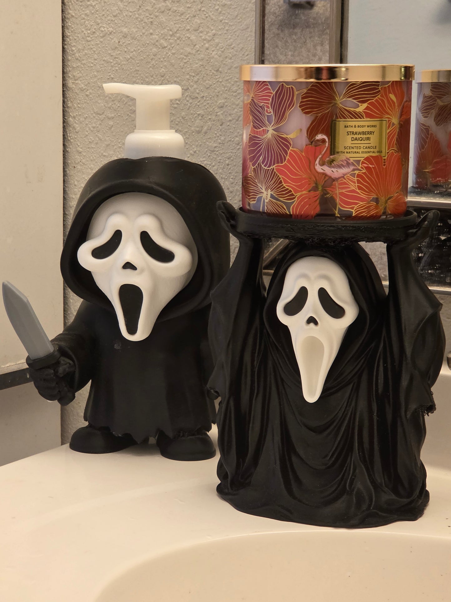 Ghost Face Pink Candle Holder/3D