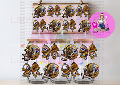 Football Team Faux Glitter Libbey WRAP ONLY