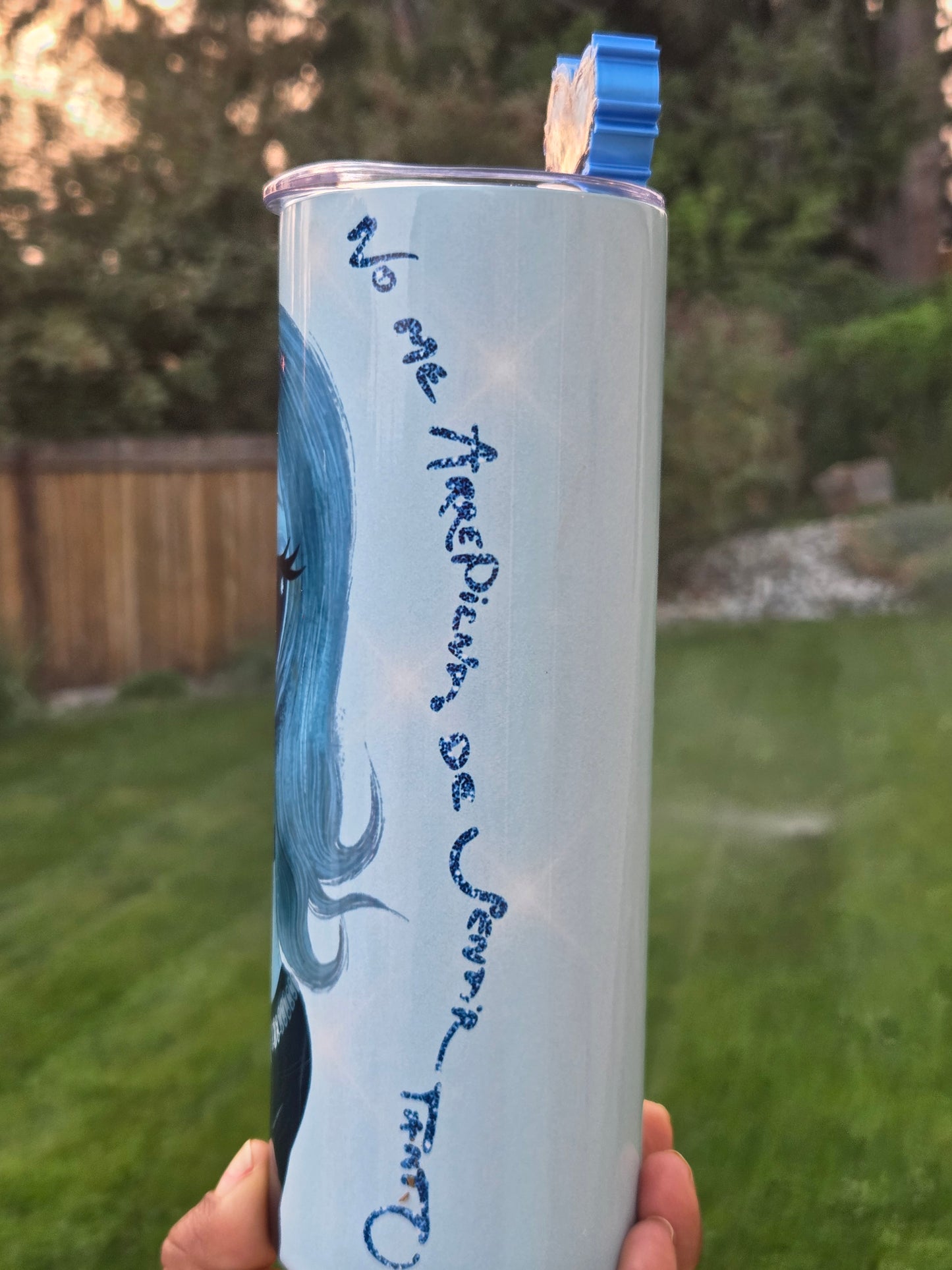 Karol G Tumbler with straw topper/ or sublimation print/