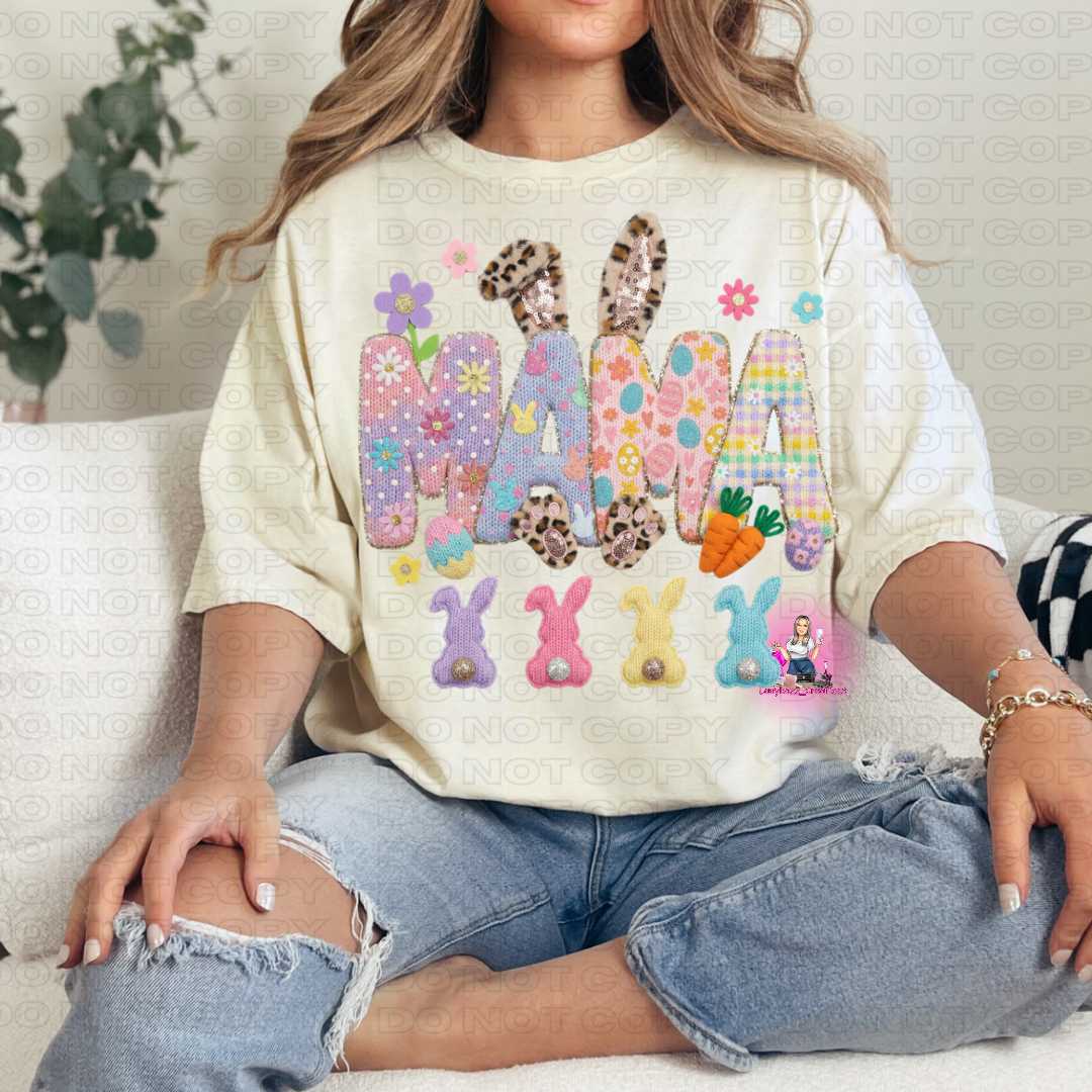 Easter/Mama with Bunnies/Tshirt or print only D37
