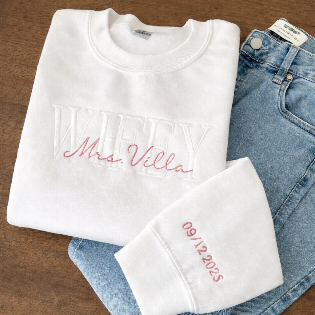 Wife/Mrs./Custom Embroidery Sweaters