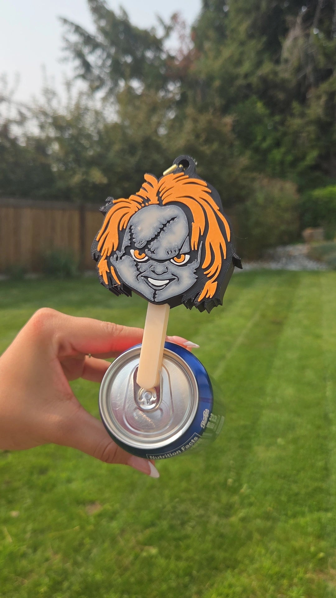 3D Printed Chucky Face Popsicle Keychain/3D