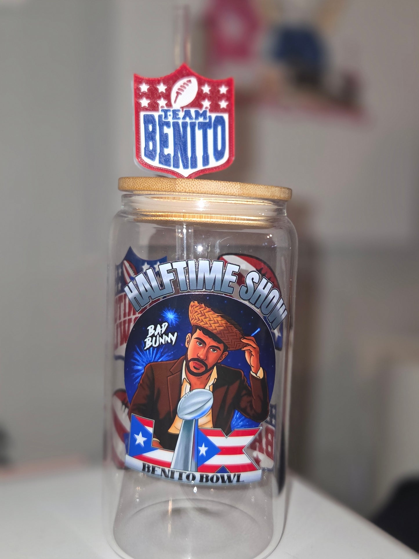 Bad Bunny/Libbey Cup with straw topper/3D Top