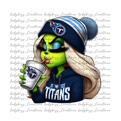 Green girl Football /Every Team Available/PRINT ONLY