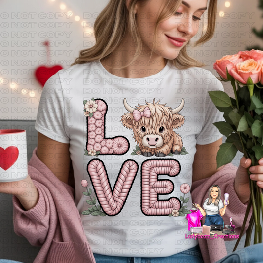 Love/Valentines/Faux Embroidery Tshirt/Several Options