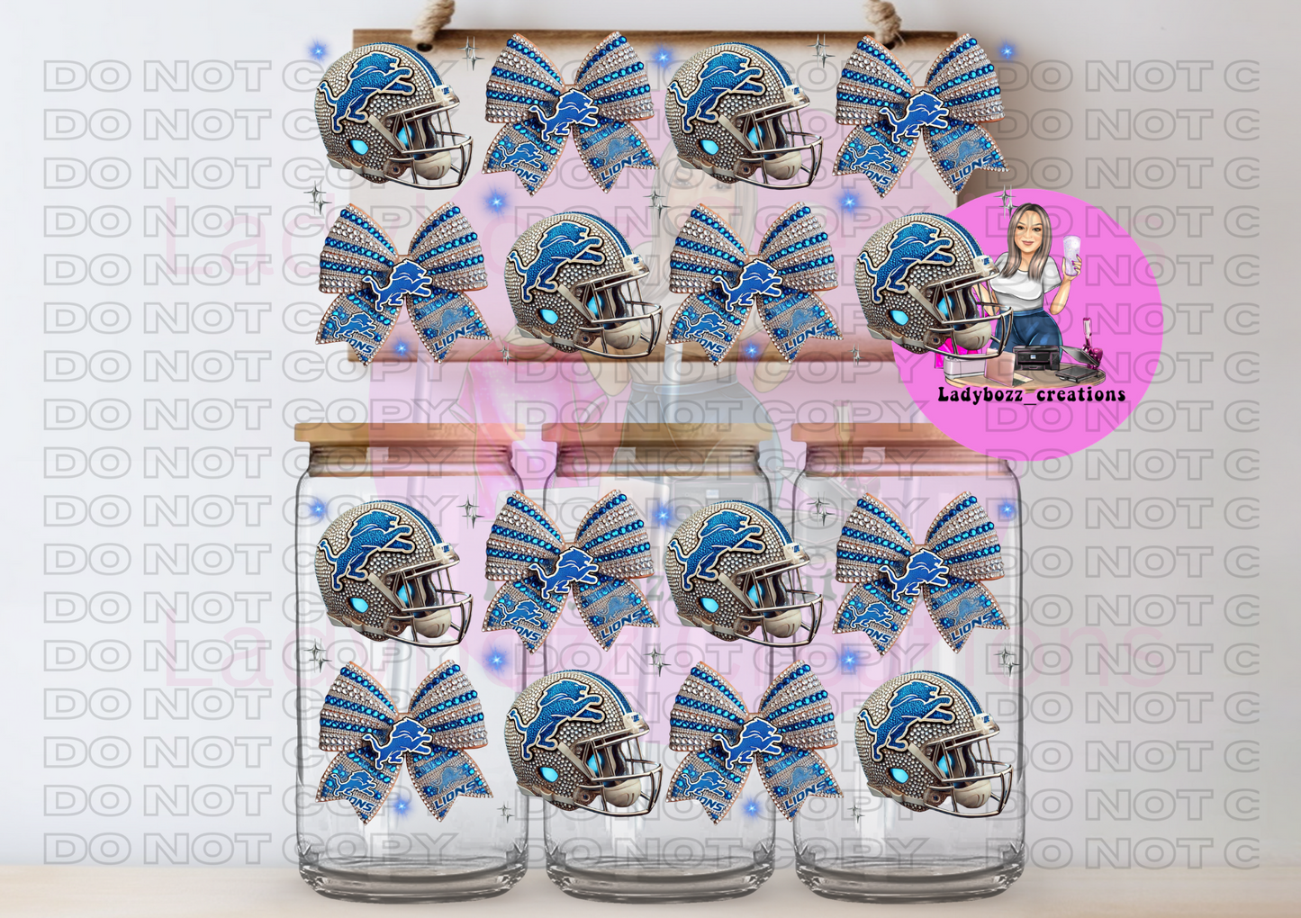 Football Team Faux Glitter Libbey WRAP ONLY
