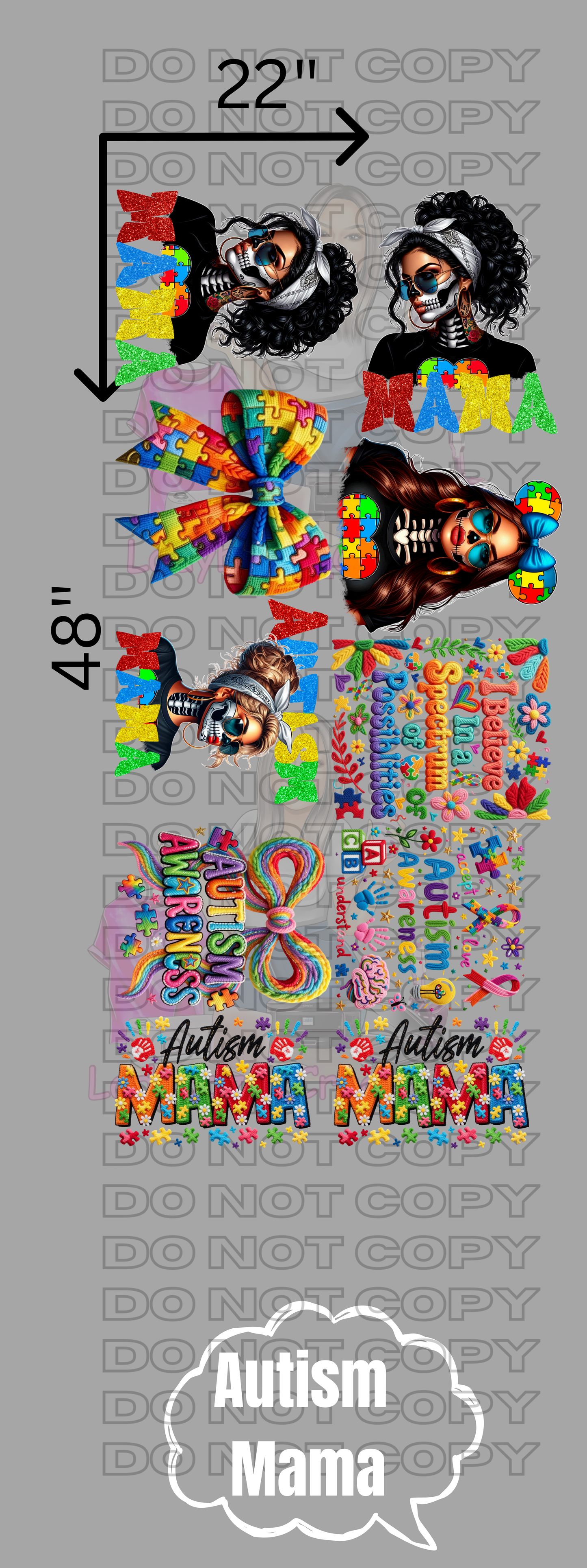 Autism Mama/DTF Gangsheet/Premade