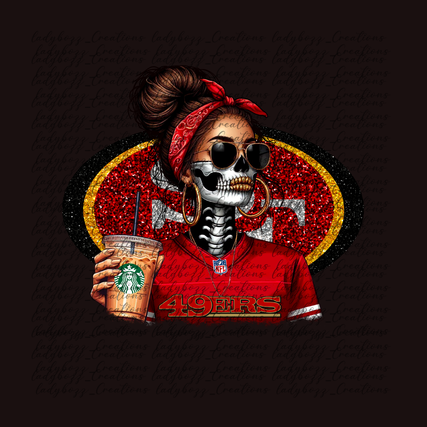 Skelly girl Football /Every Team Available/PRINT ONLY