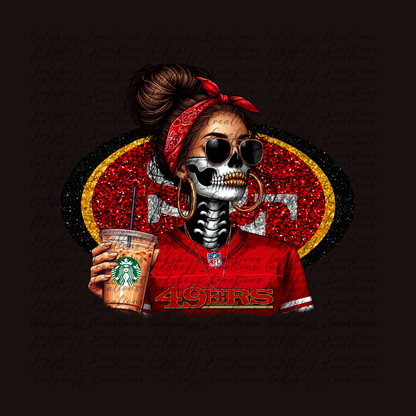 Skelly girl Football /Every Team Available/PRINT ONLY