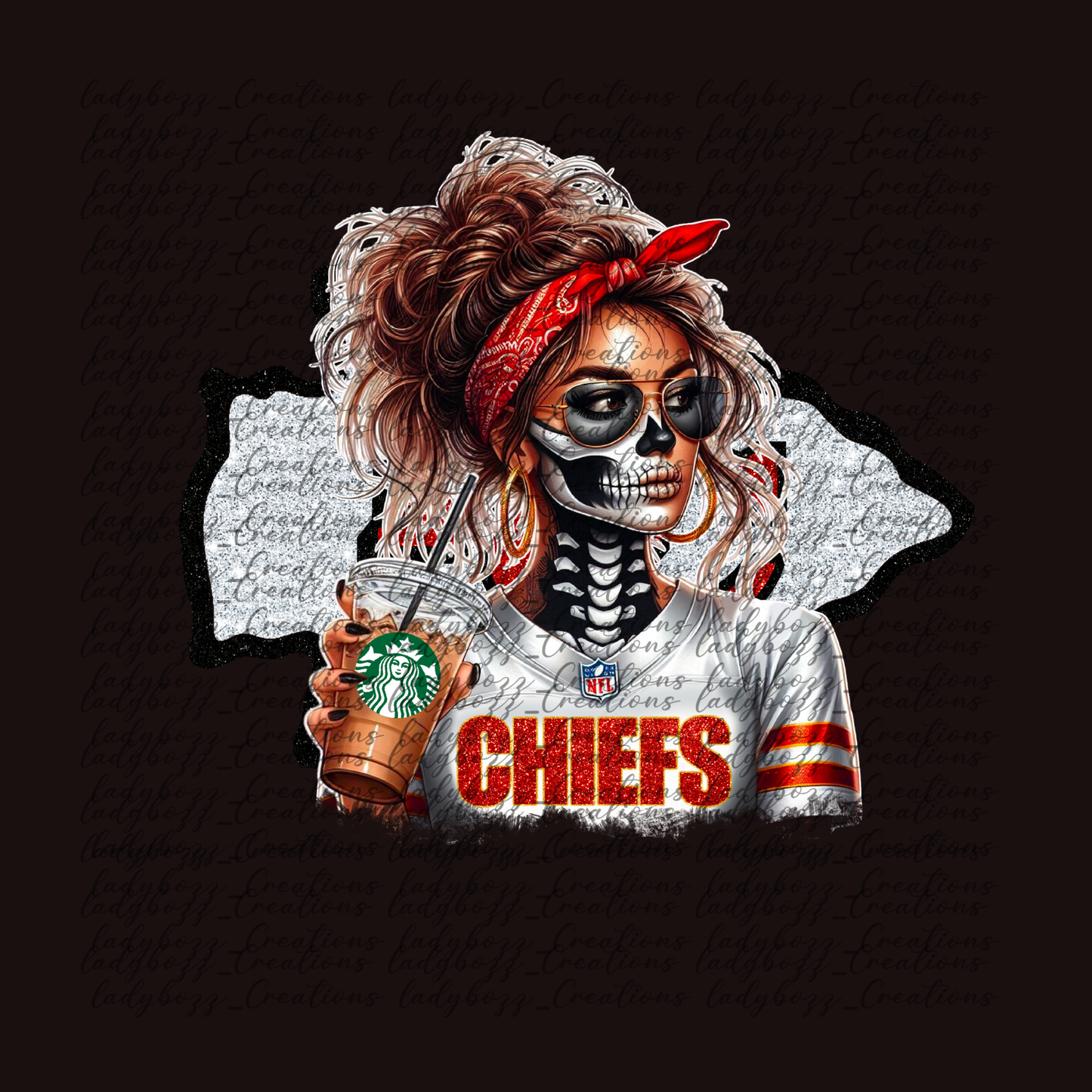 Skelly girl Football /Every Team Available/PRINT ONLY