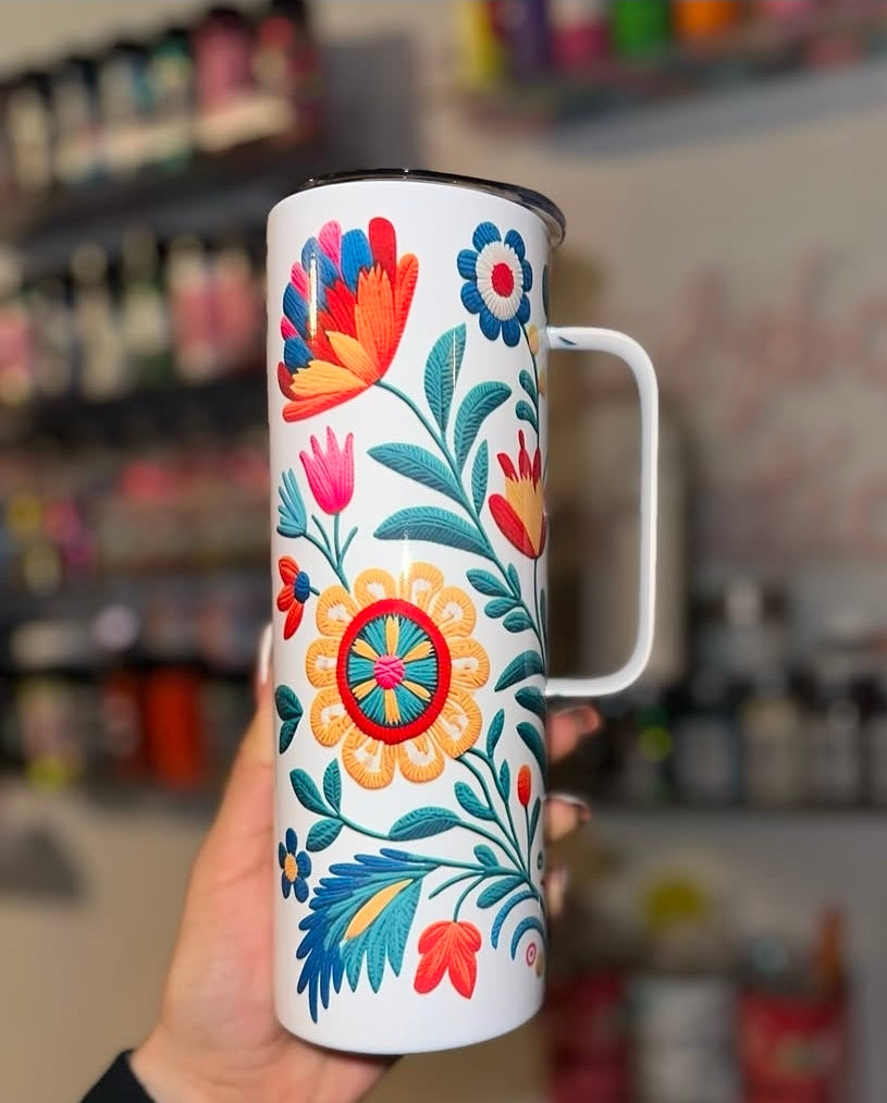 Talavera Custom Name/ Tumbler with handle/ or sublimation print