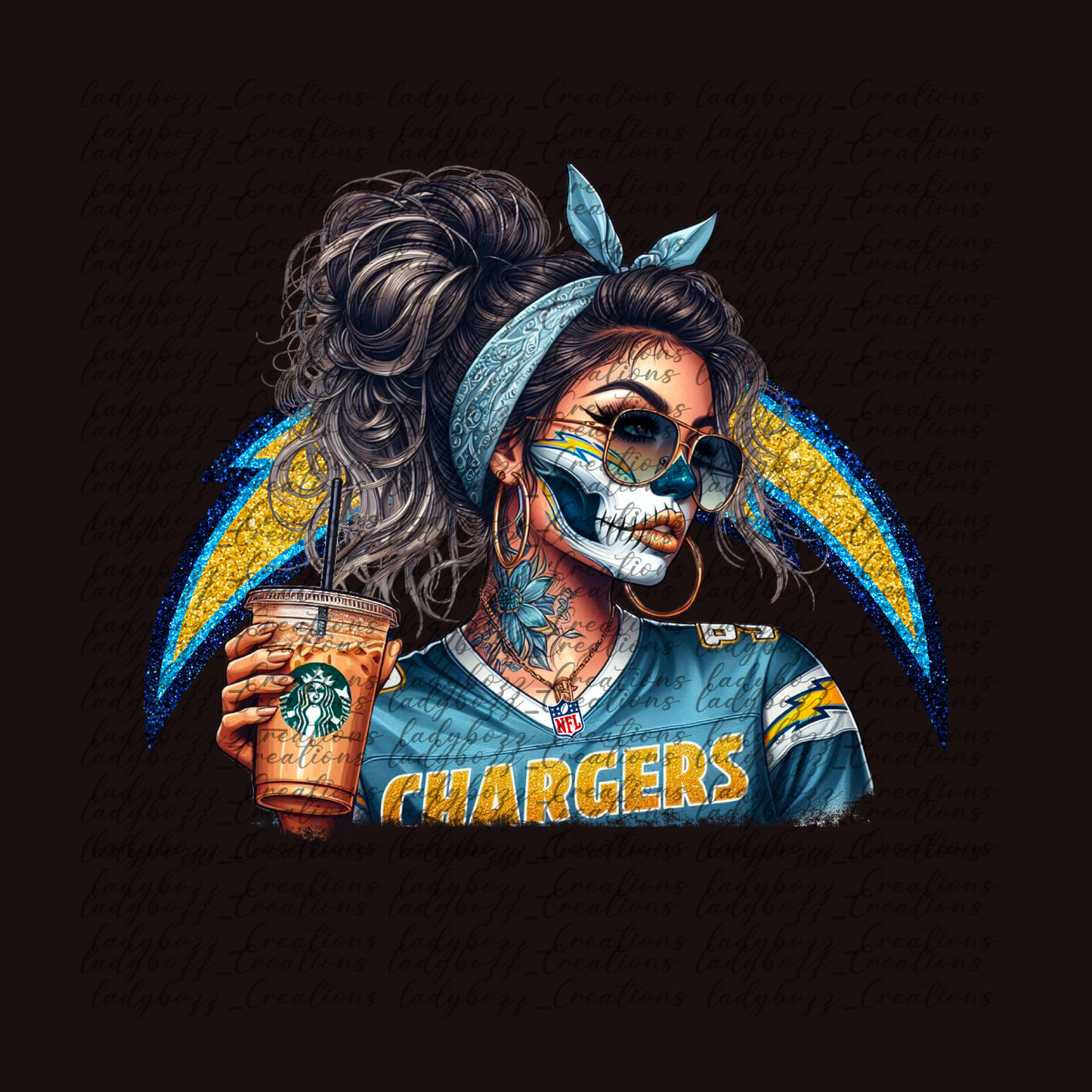Skelly girl Football /Every Team Available/PRINT ONLY