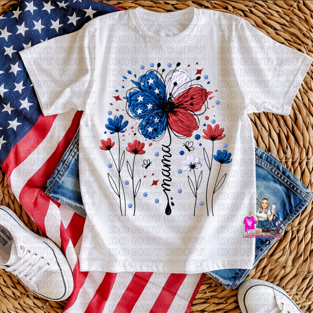 4th of July/Mama Flowers/Tshirt or print only/