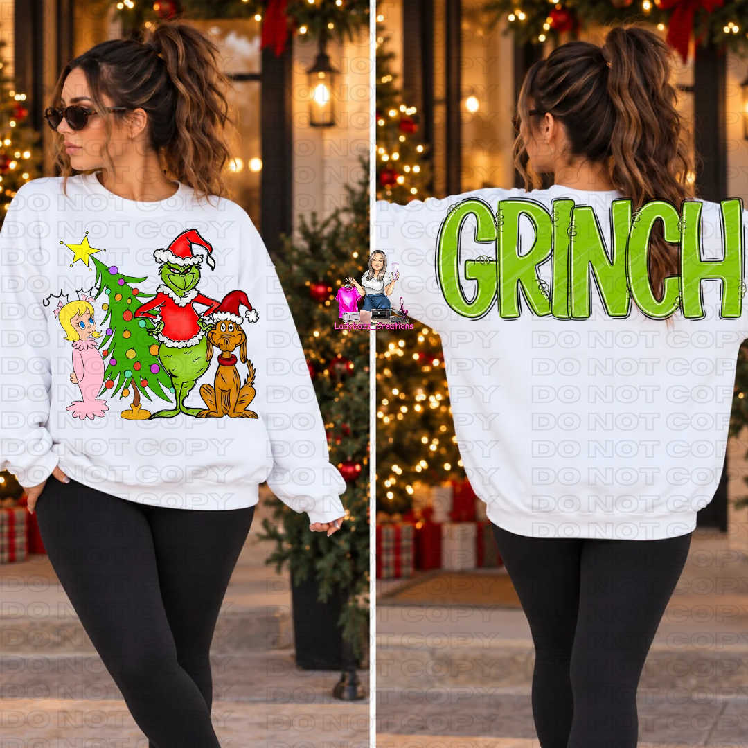 Green Movie Sweatshirts Front and Back Design/Christmas