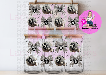 Football Team Faux Glitter Libbey WRAP ONLY