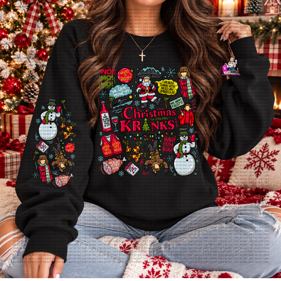 Christmas with the Kranks Movie Crewneck/Front and Sleeve Design/Christmas