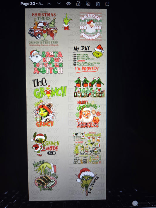 Christmas/Grinch/DTF Gangsheet/Premade