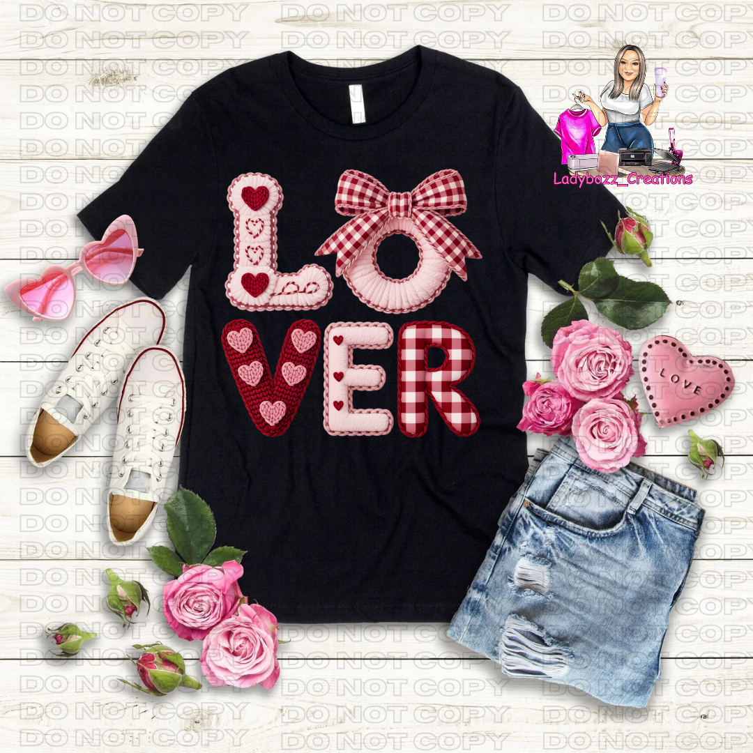 Love/Valentines/Faux Embroidery Tshirt/Several Options
