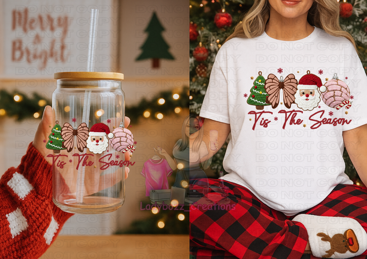 Tis The Season Red/1 dtf image/1 libbey wrap