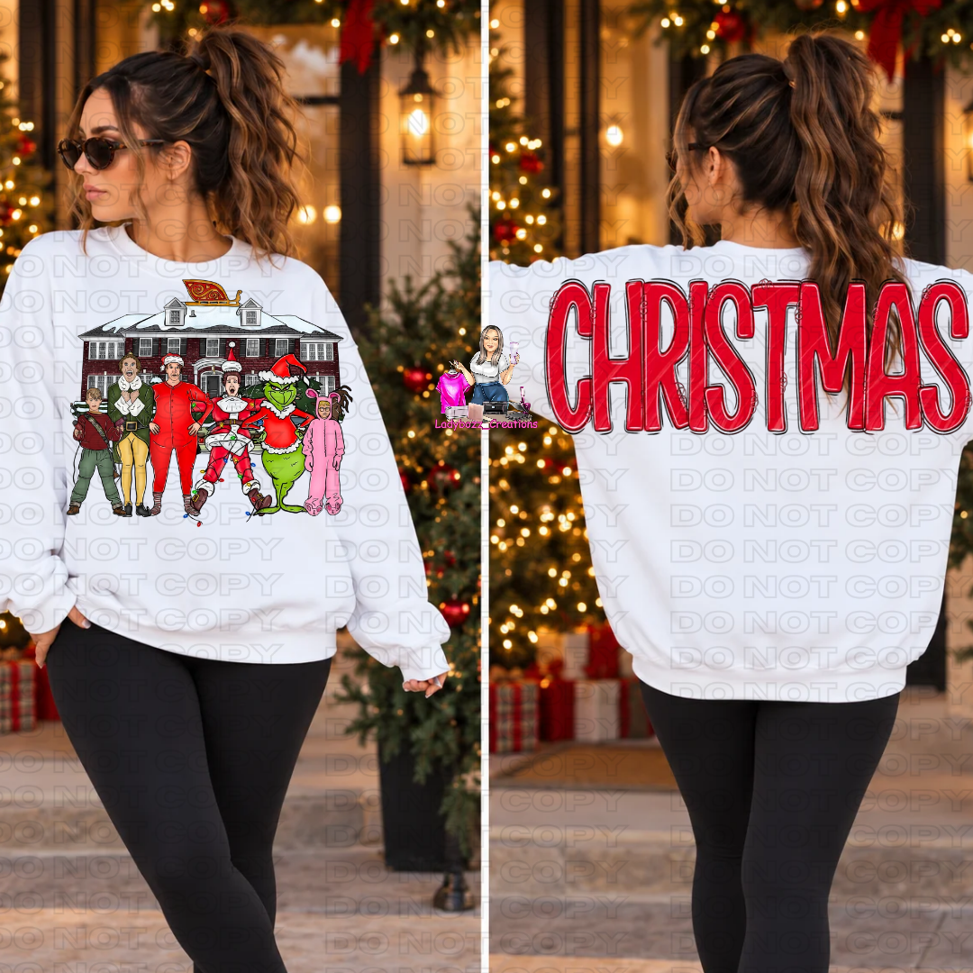 Christmas Movie Sweatshirts Front and Back Design
