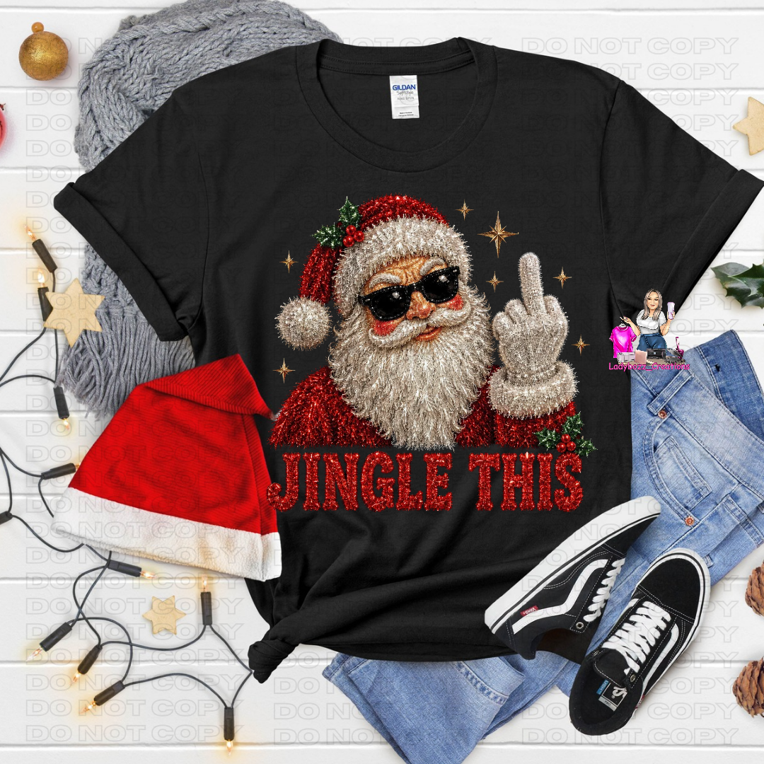 Santa Jingle This (Finger)/Christmas Tshirt