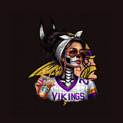 Skelly girl Football /Every Team Available/PRINT ONLY