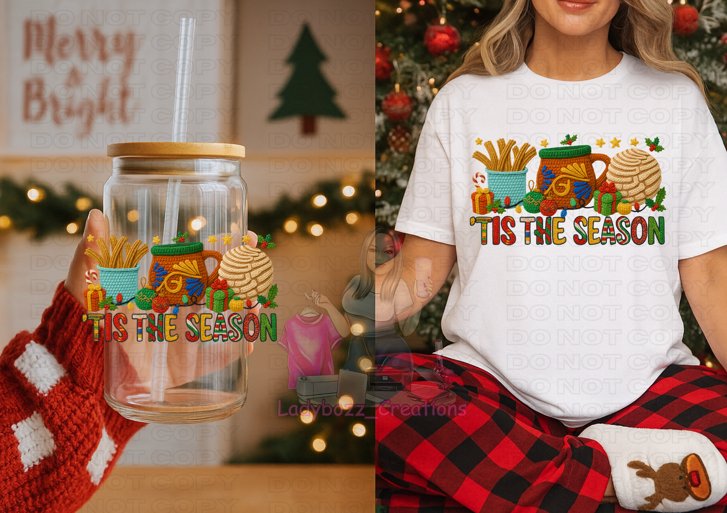 Tis The Season colorful/1 dtf image/1 libbey wrap