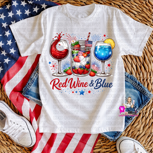 4th of July/Red Wine & Blue/Tshirt or print only/
