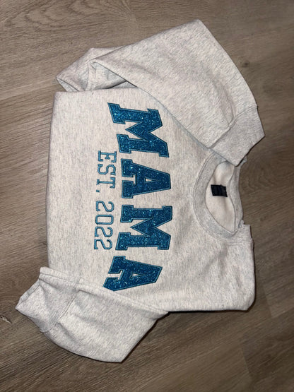 Custom Embroidery Sweaters with Established Year on Chest