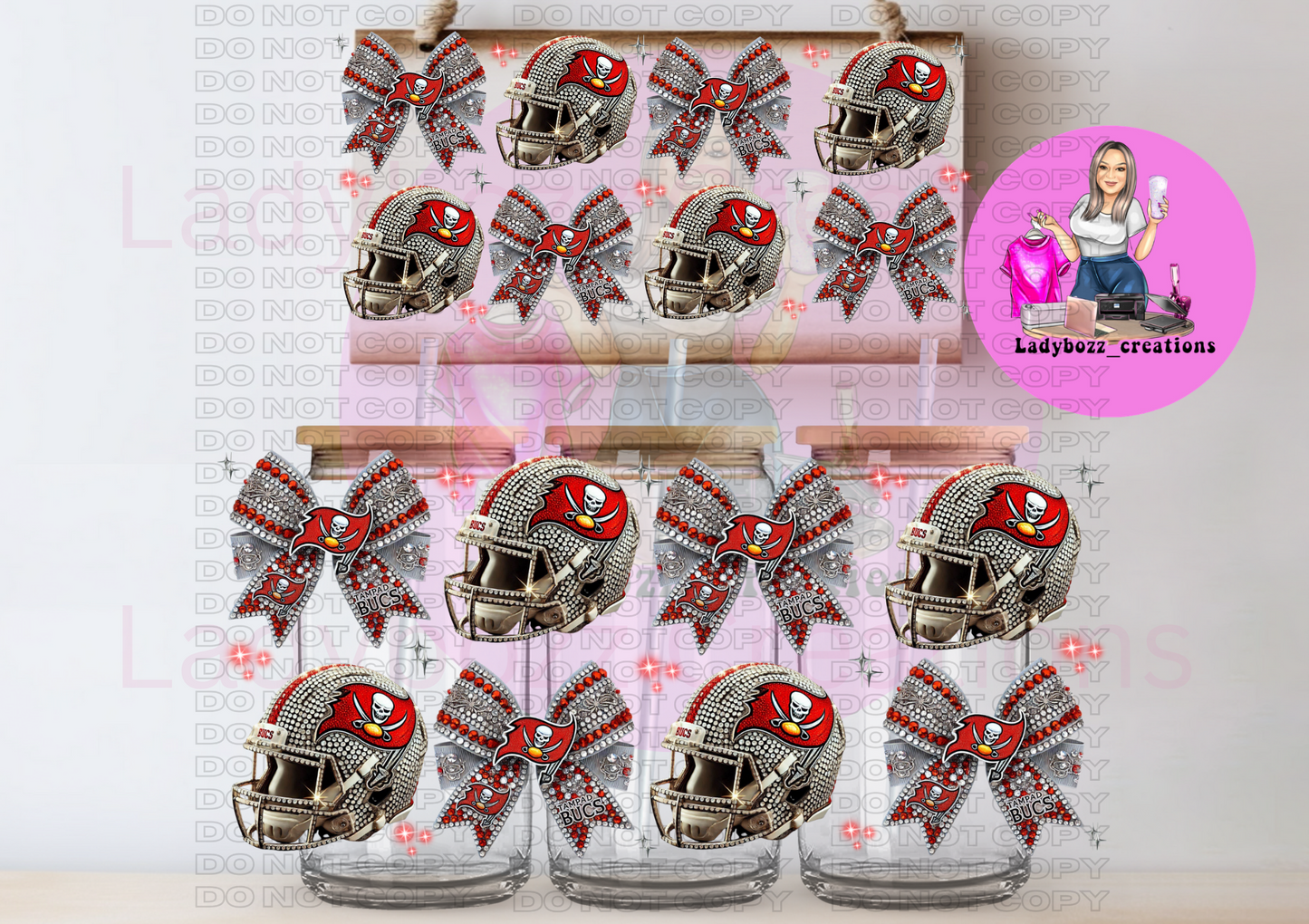 Football Team Faux Glitter Libbey WRAP ONLY