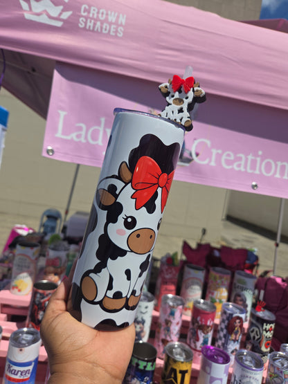 Highland Cow Tumbler with Matching 3d Straw Topper/Print Only or bundle