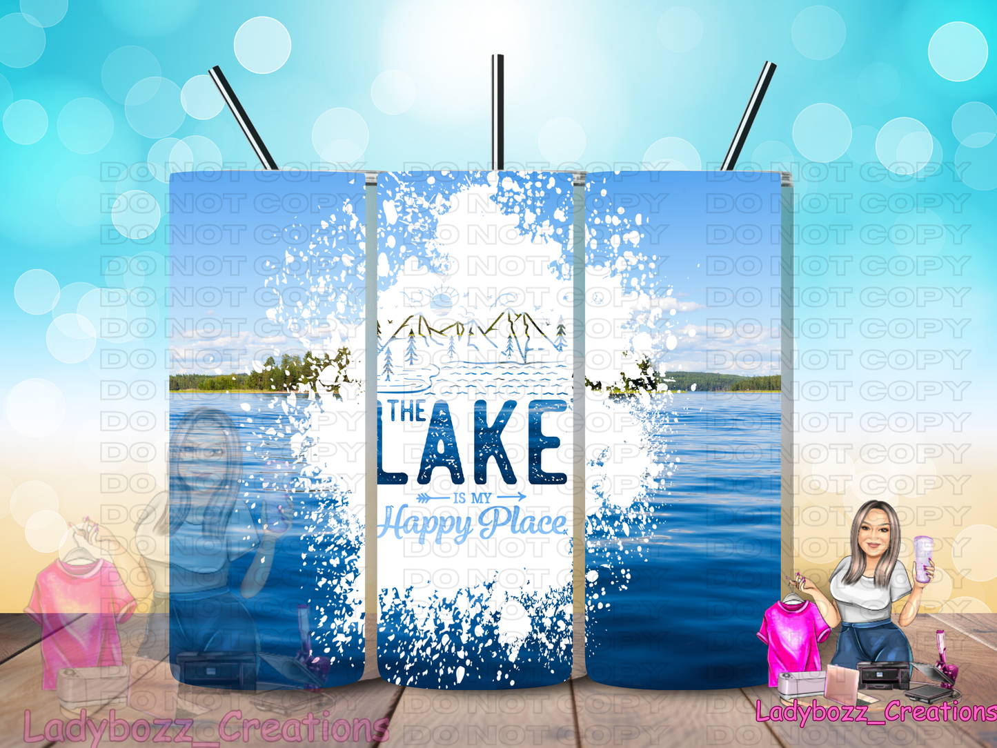 The Lake My Happy Place/ Tumbler/ or sublimation print