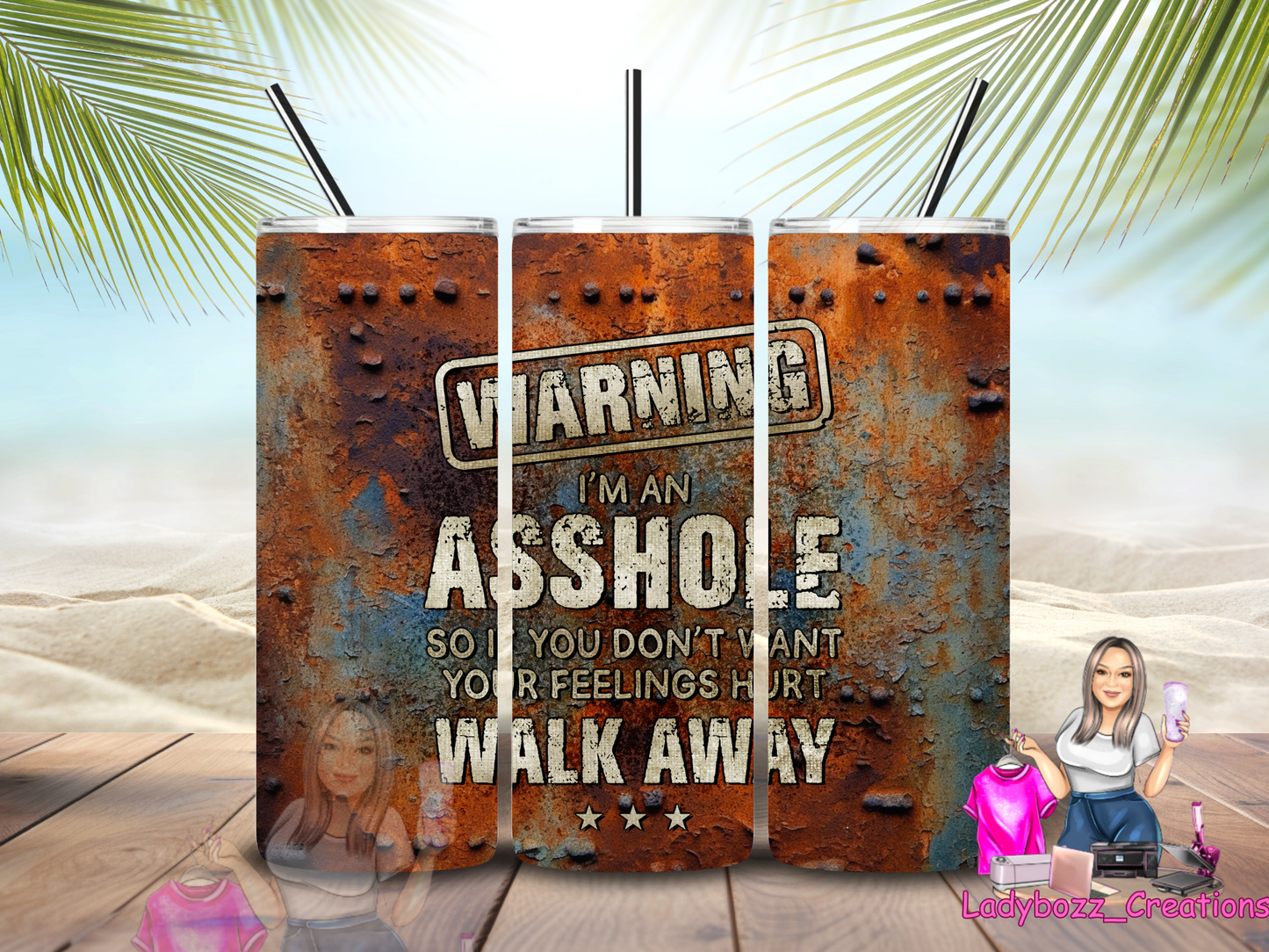 Warning/Asshole/ or sublimation print