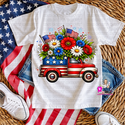4th of July/Flower Truck/Tshirt or print only/