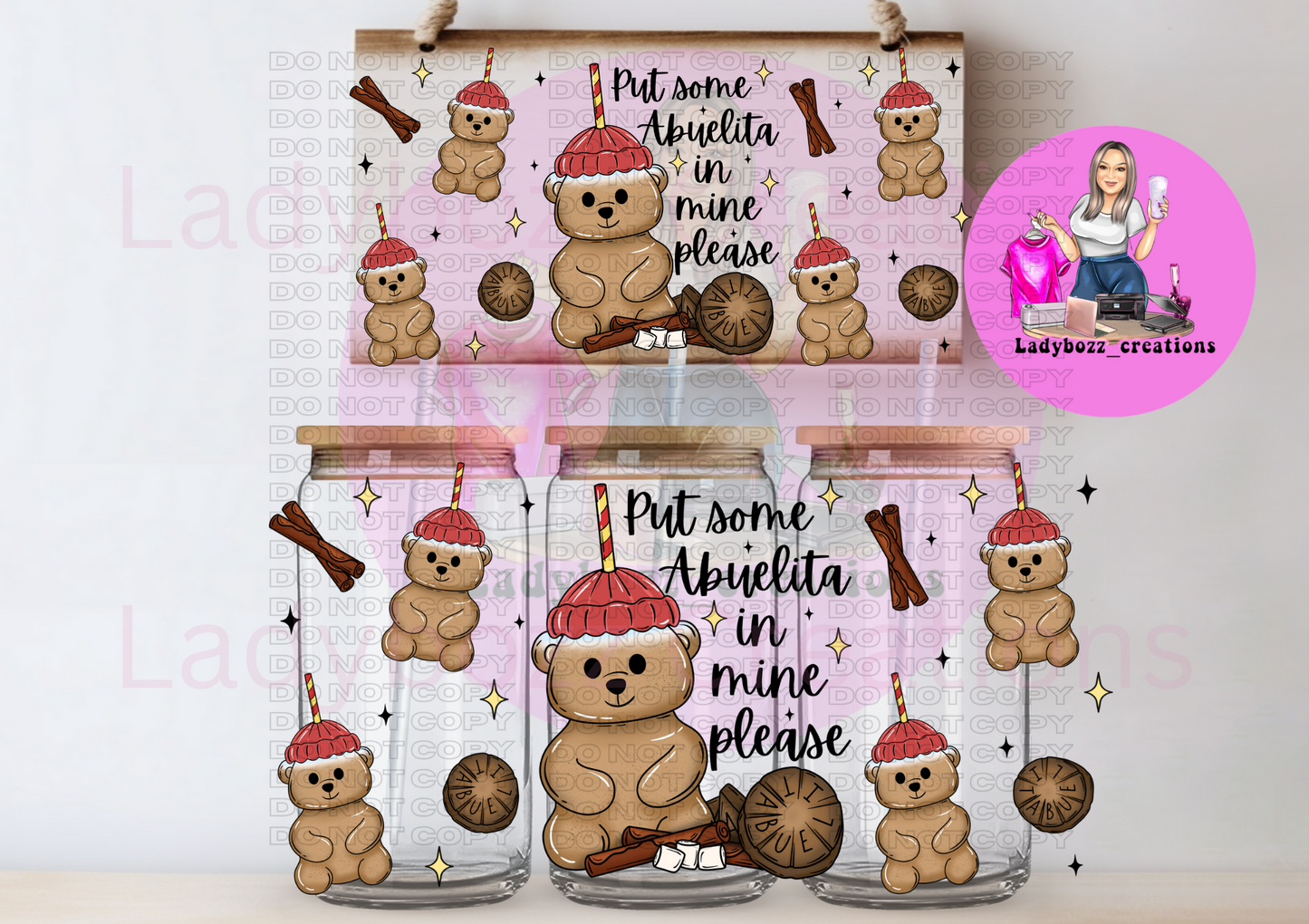 Put Some Abuelita in Mine Please Bear Wrap/libbey wrap only/2 wraps