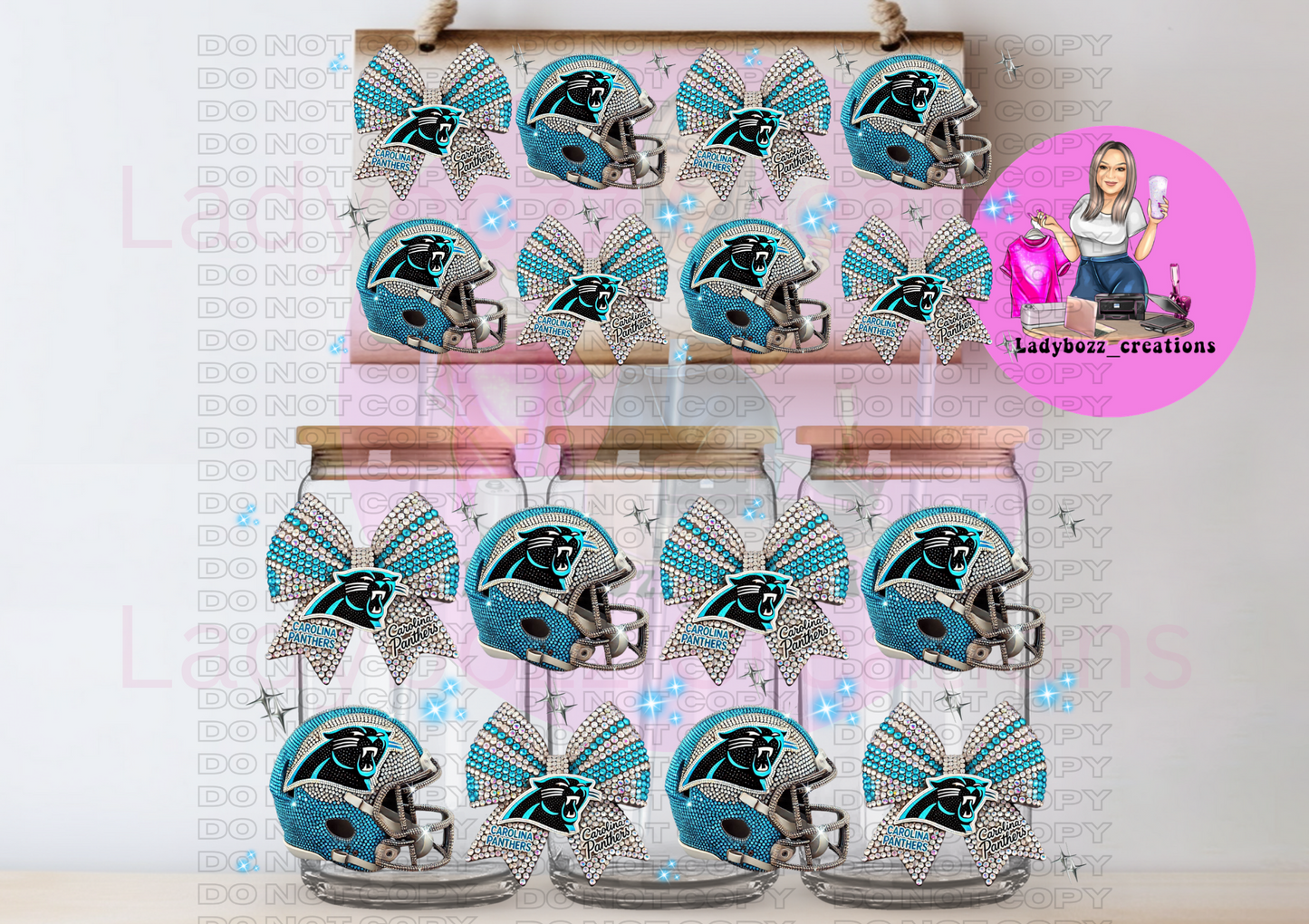 Football Team Faux Glitter Libbey WRAP ONLY