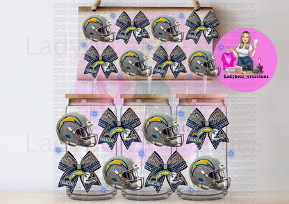 Football Team Faux Glitter Libbey WRAP ONLY