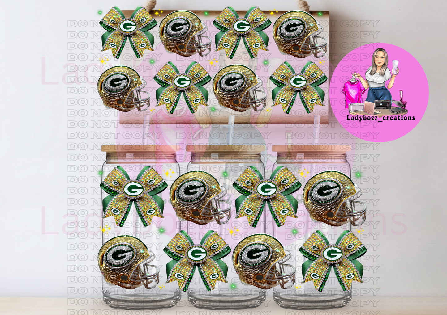 Football Team Faux Glitter Libbey WRAP ONLY