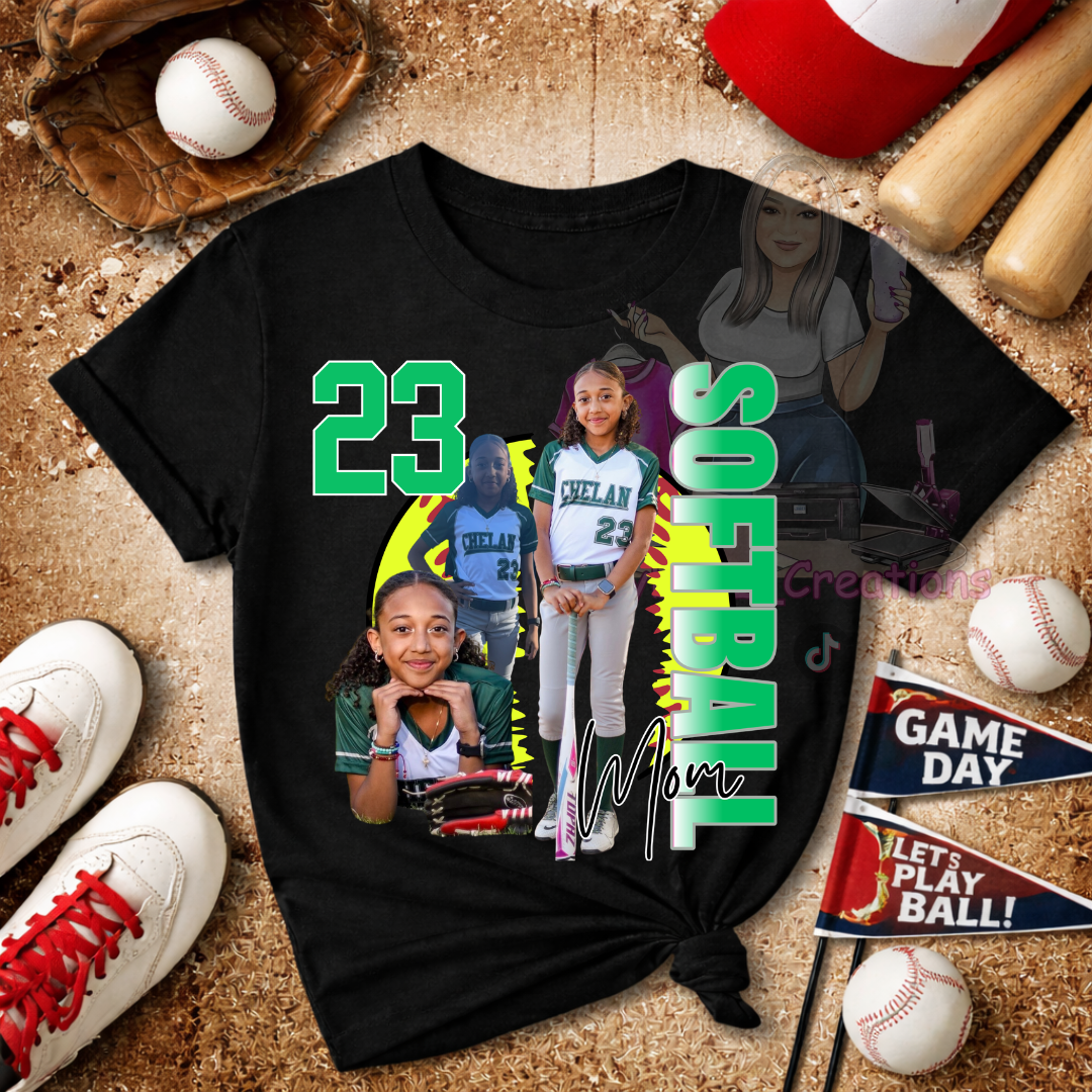 Custom Photo Sports Mom Shirt/Sports/Softball Mom