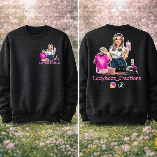 Custom Business Black Sweatshirt with logo/Tshirt or print only