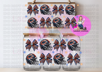 Football Team Faux Glitter Libbey WRAP ONLY