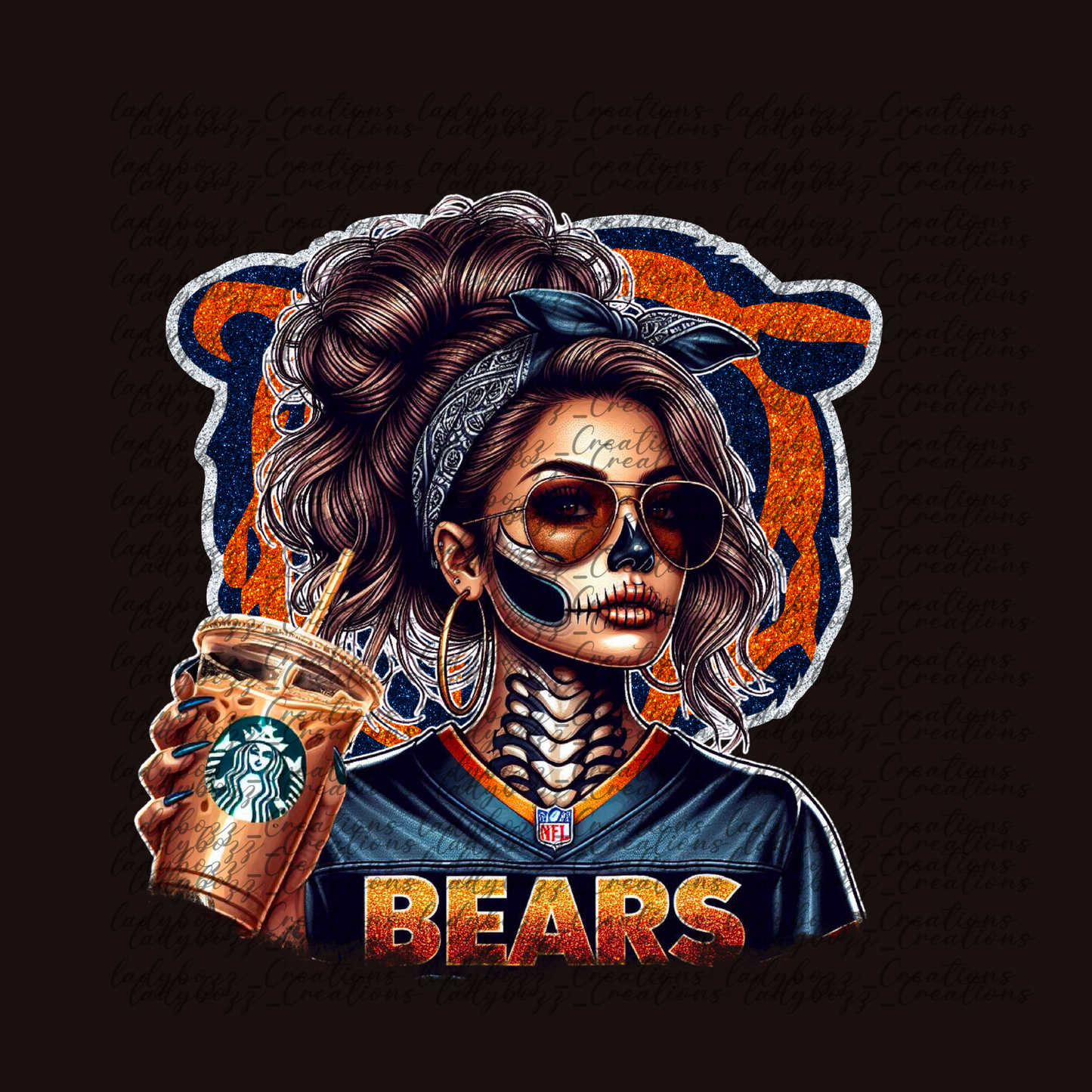 Skelly girl Football /Every Team Available/PRINT ONLY