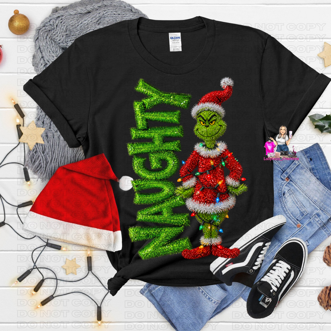 Green Guy Naughty/Christmas Tshirt
