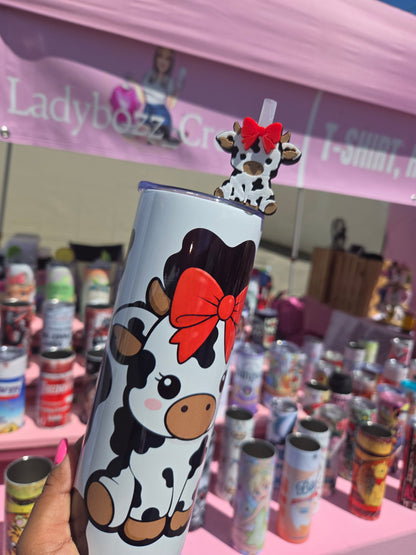 Highland Cow Tumbler with Matching 3d Straw Topper/Print Only or bundle